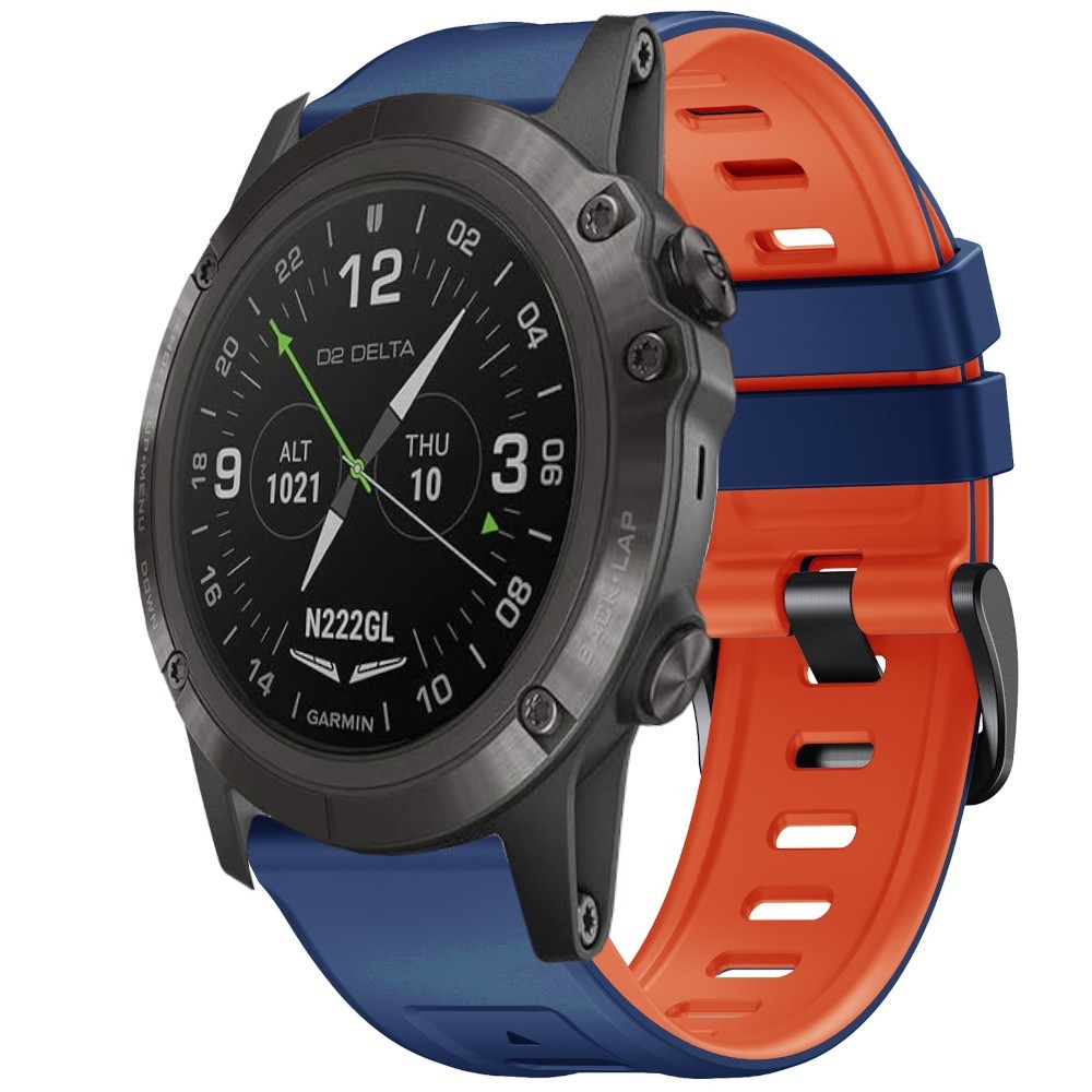 Estuyoya Correa 2 Colores Silicona Garmin D2 Delta PX Azul,Naranja