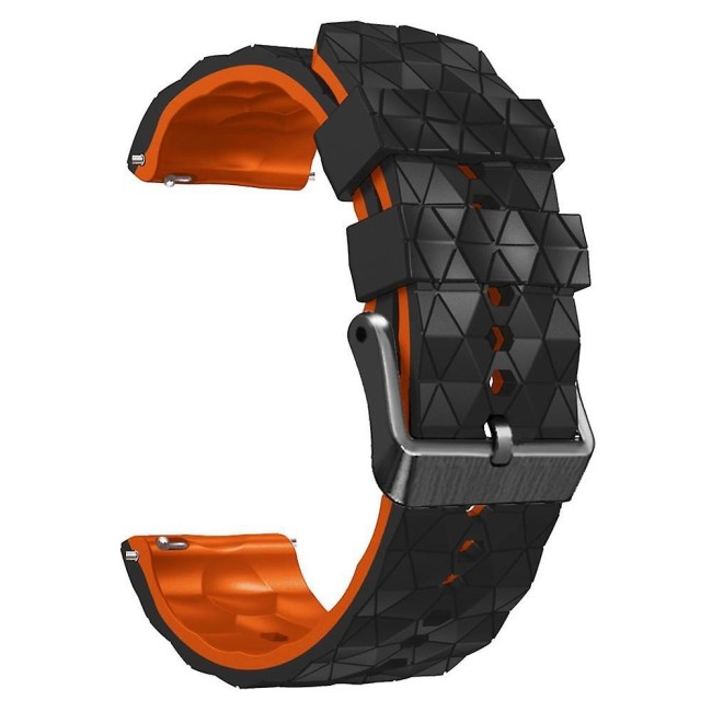 Estuyoya Correa silicona Geometric Garmin Venu 3 Negro,Naranja