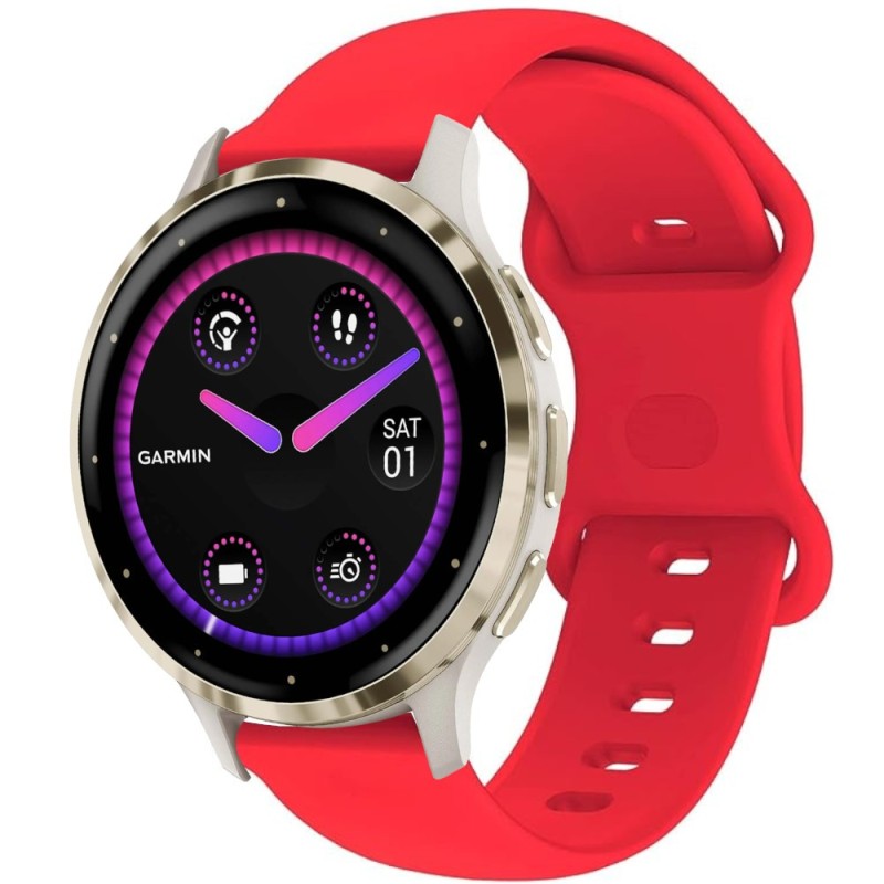 Estuyoya Correa silicona Doble Cierre Garmin Venu 3S Rojo