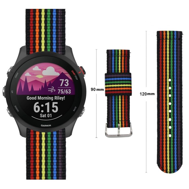 Estuyoya Correa nylon Garmin Forerunner 255 lgtbi black