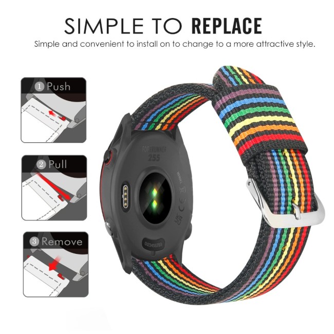 Estuyoya Correa nylon Garmin Forerunner 255 lgtbi black