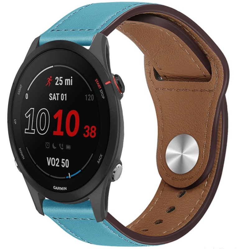 Estuyoya Correa cuero Bucle Garmin Forerunner 255 azul