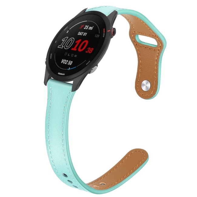 Estuyoya Correa cuero Slim Garmin Forerunner 255 azul turquesa