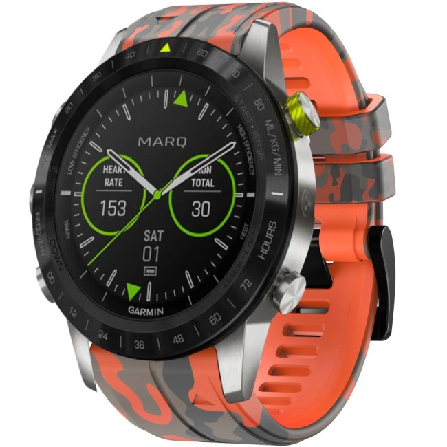 Estuyoya Correa silicona Camuflaje Garmin MARQ Gen 2 Naranja