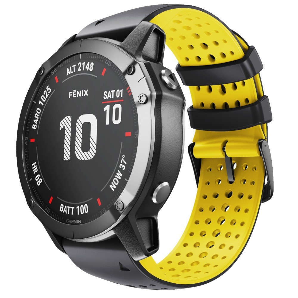 Estuyoya Correa silicona Deportiva Agujeros Garmin MARQ Gen 2 Negro,Amarillo