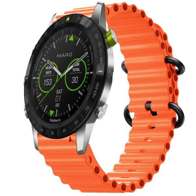 Estuyoya Correa silicona Ocean Garmin MARQ Gen 2 naranja