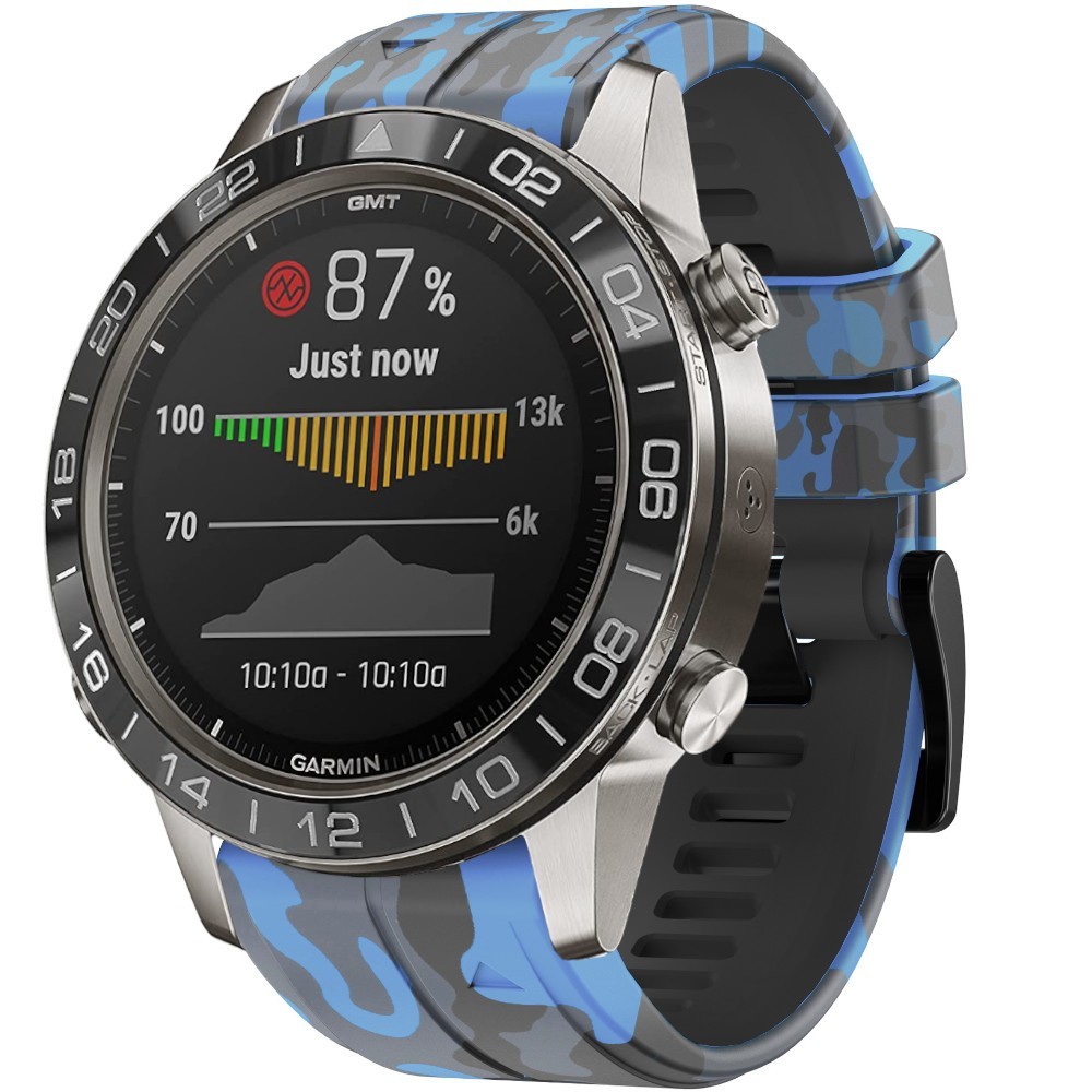 Estuyoya Correa silicona Camuflaje Garmin MARQ Azul