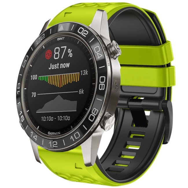 Estuyoya Correa silicona Piramid Garmin MARQ Verde,Negro