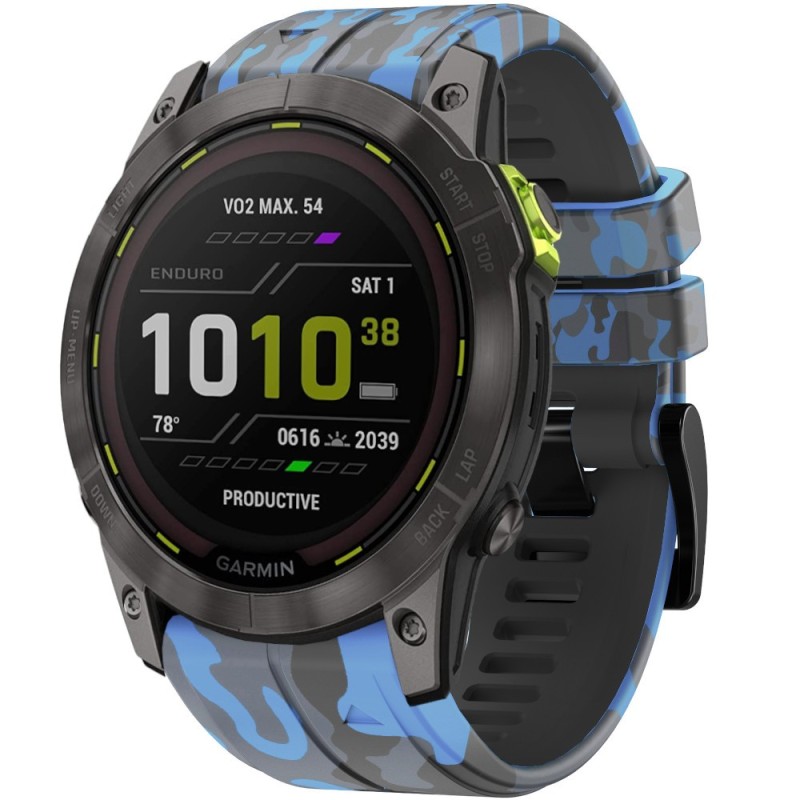 Estuyoya Correa silicona Camuflaje Garmin Enduro Gen 2 Azul