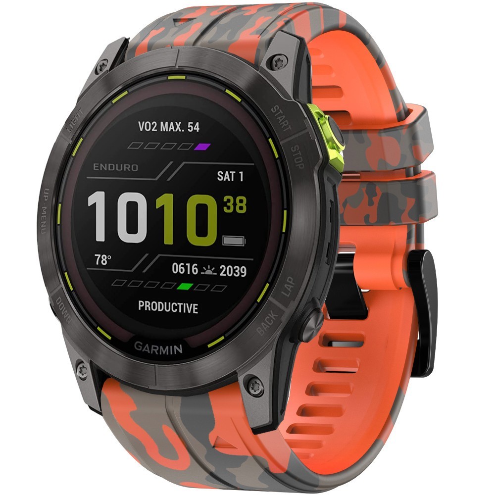 Estuyoya Correa silicona Camuflaje Garmin Enduro Gen 2 Naranja