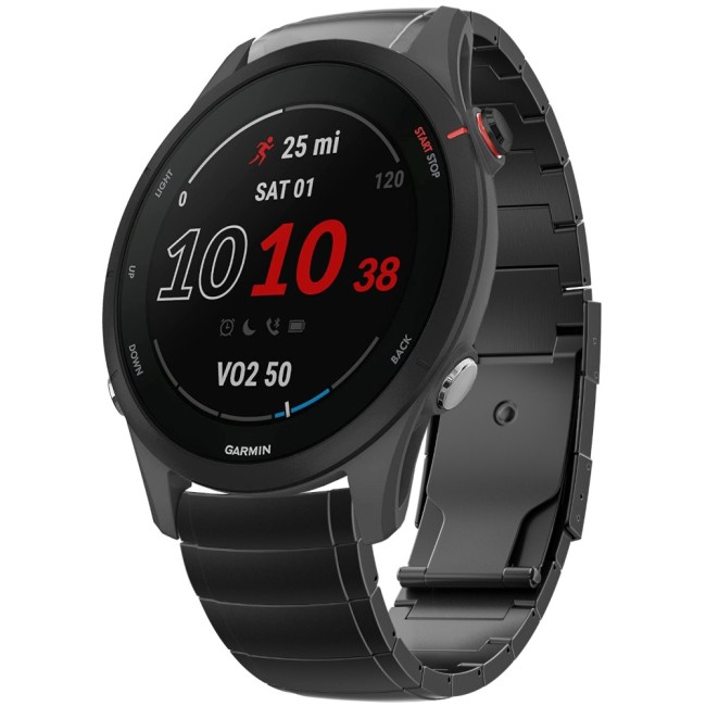 Estuyoya Correa acero Luxury Garmin Forerunner 255 negro