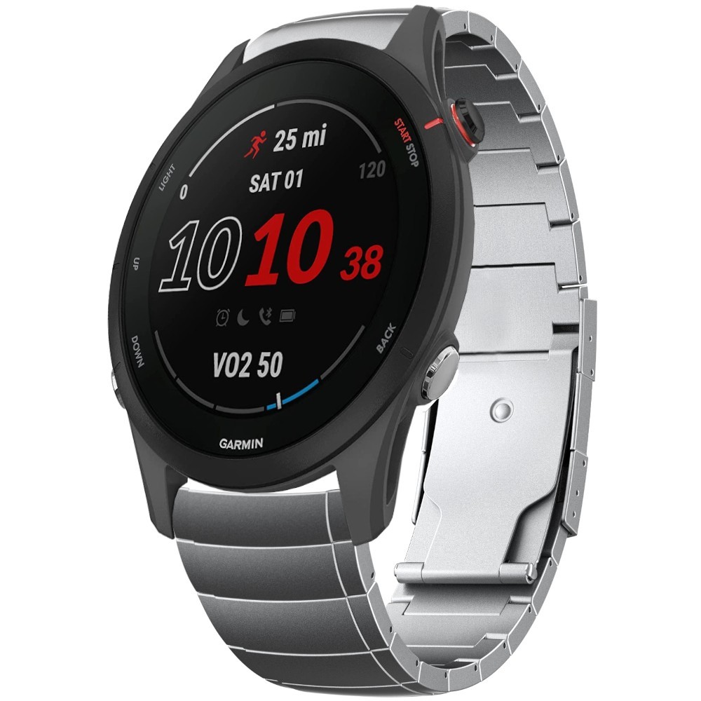 Estuyoya Correa acero Luxury Garmin Forerunner 255 plata