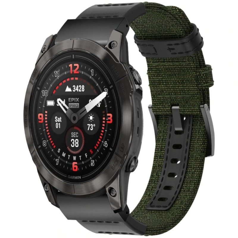 Estuyoya Correa nylon balistico Garmin Epix Pro Gen 2 - 51mm verde