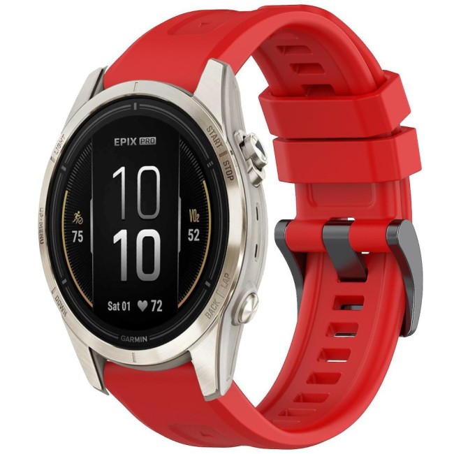 Estuyoya Correa Silicona Básica Sport Garmin Epix Pro Gen 2 - 42mm Rojo