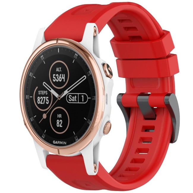 Estuyoya Correa Silicona Básica Sport Garmin Fenix 5S Rojo