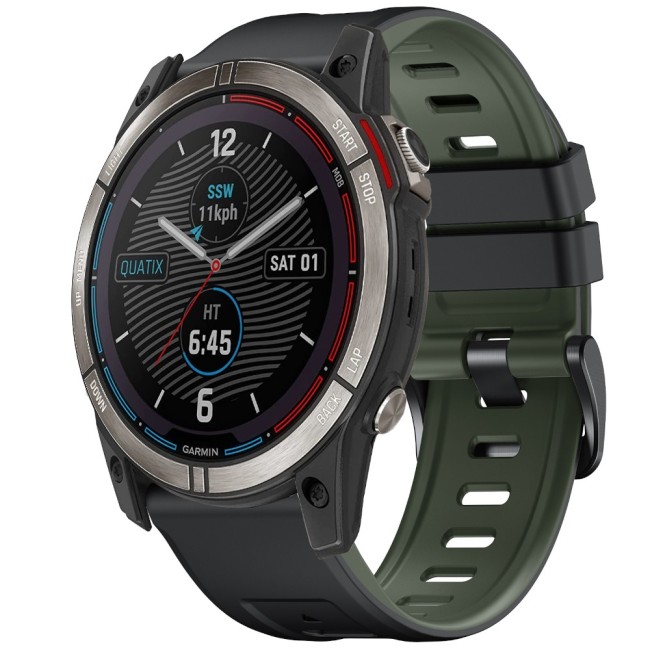 Estuyoya Correa 2 Colores Silicona Garmin Quatix 7X Verde,Negro