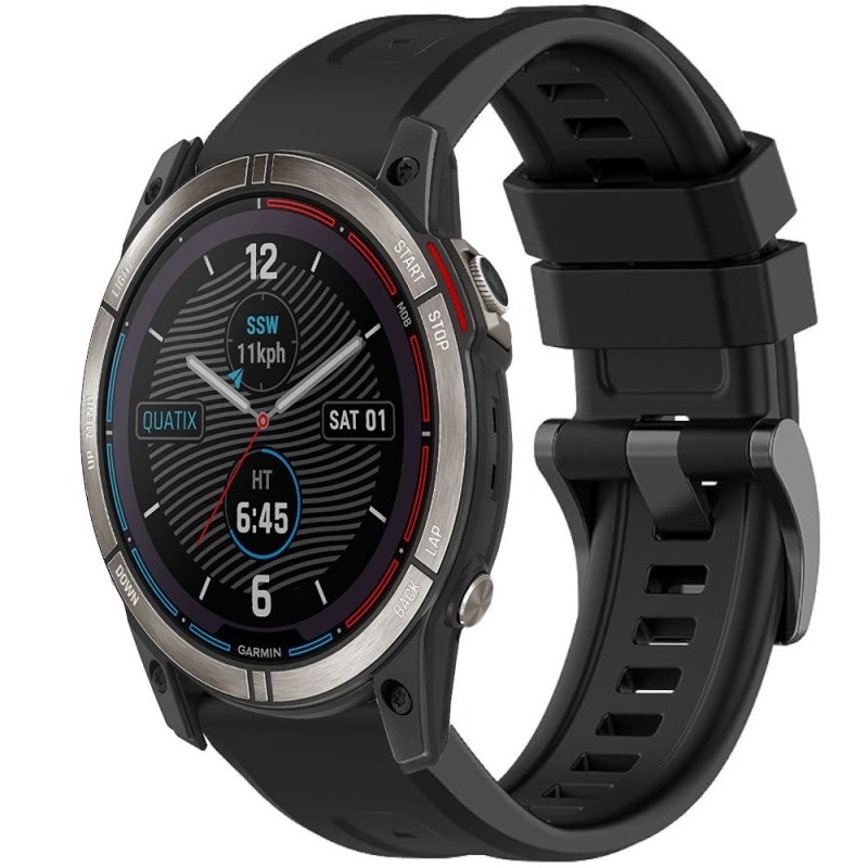 Estuyoya Correa silicona Básica Sport Garmin Quatix 7X Negro