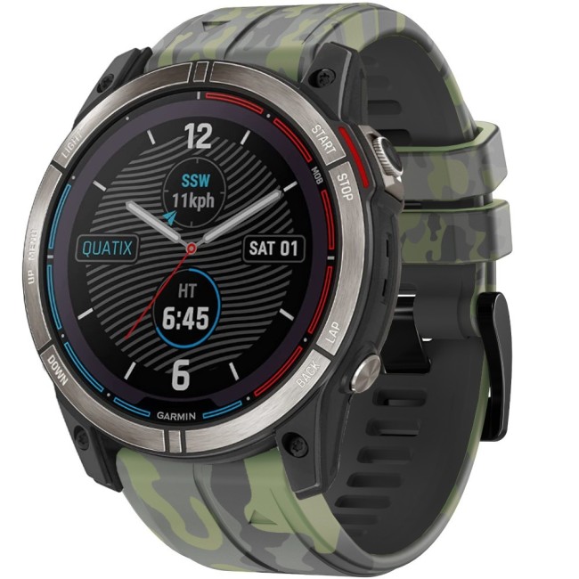 Estuyoya Correa silicona Camuflaje Garmin Quatix 7X Verde