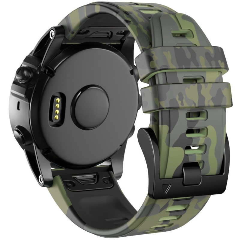 Estuyoya Correa silicona Camuflaje Garmin Quatix 7X Verde