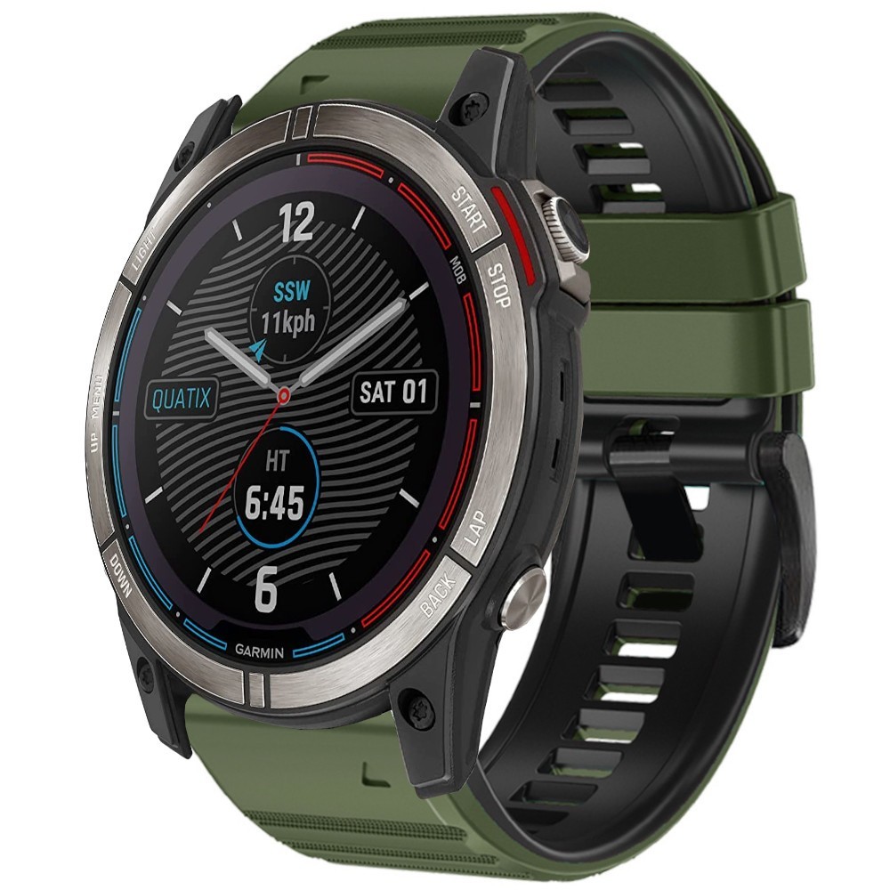 Estuyoya Correa silicona Deporte Garmin Quatix 7X Verde Militar