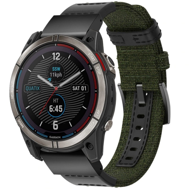 Estuyoya Correa nylon balistico Garmin Quatix 7X verde