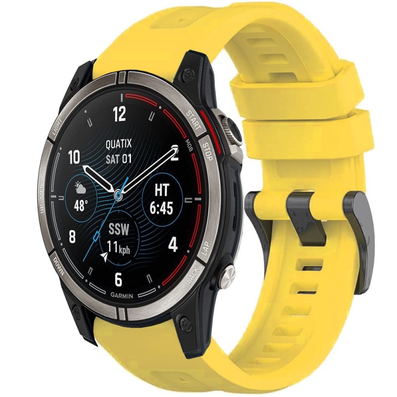 Estuyoya Correa silicona Básica Sport Garmin Quatix 7 Amarillo