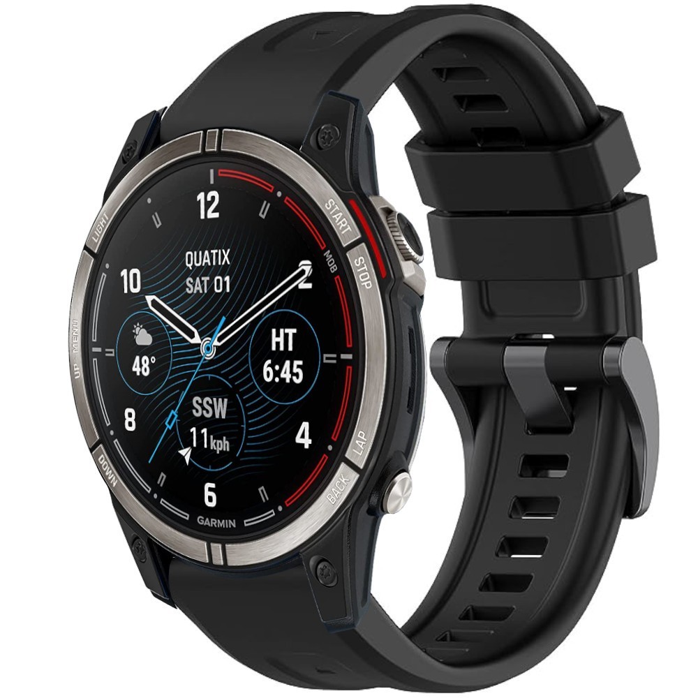 Estuyoya Correa silicona Básica Sport Garmin Quatix 7 Negro