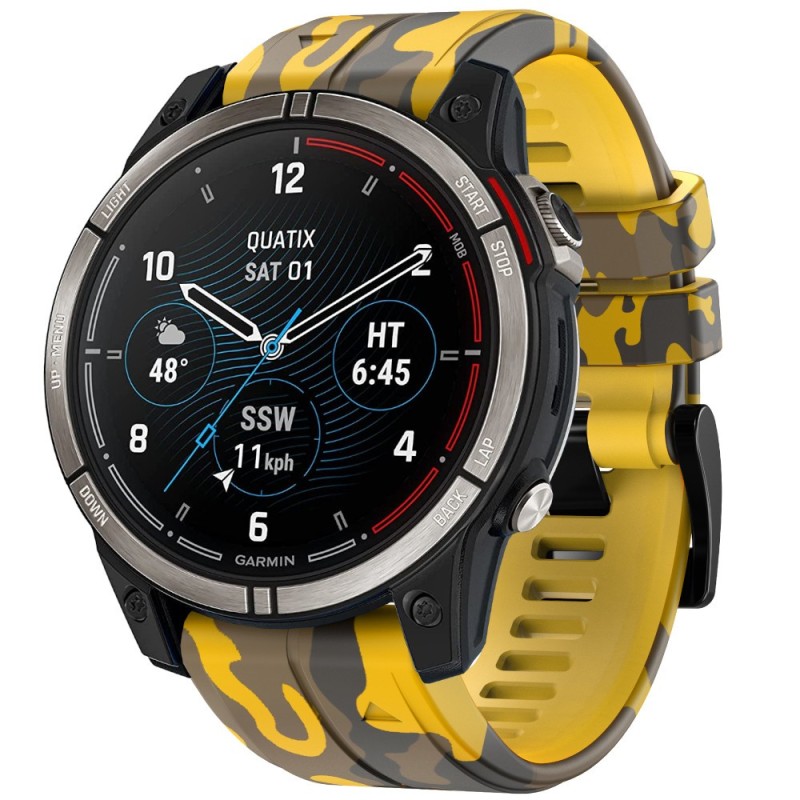 Estuyoya Correa silicona Camuflaje Garmin Quatix 7 Amarillo