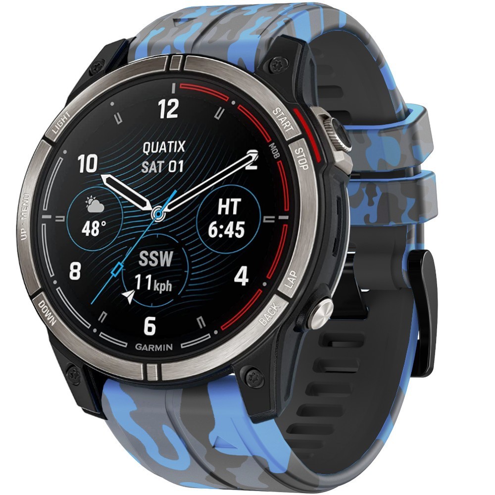 Estuyoya Correa silicona Camuflaje Garmin Quatix 7 Azul