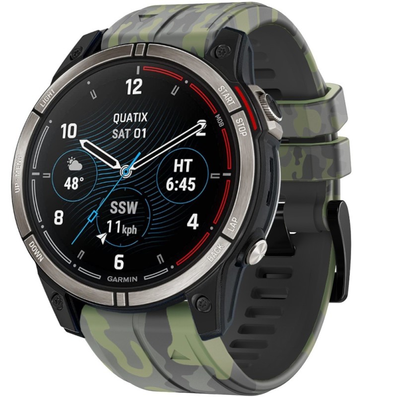 Estuyoya Correa silicona Camuflaje Garmin Quatix 7 Verde