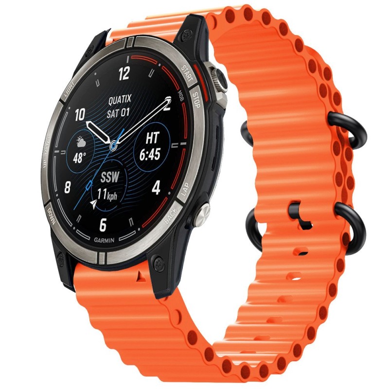 Estuyoya Correa silicona Ocean Garmin Quatix 7 naranja