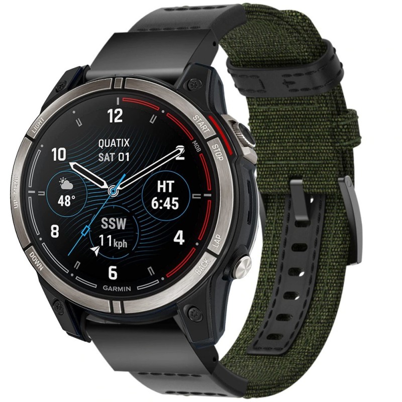 Estuyoya Correa nylon balistico Garmin Quatix 7 verde