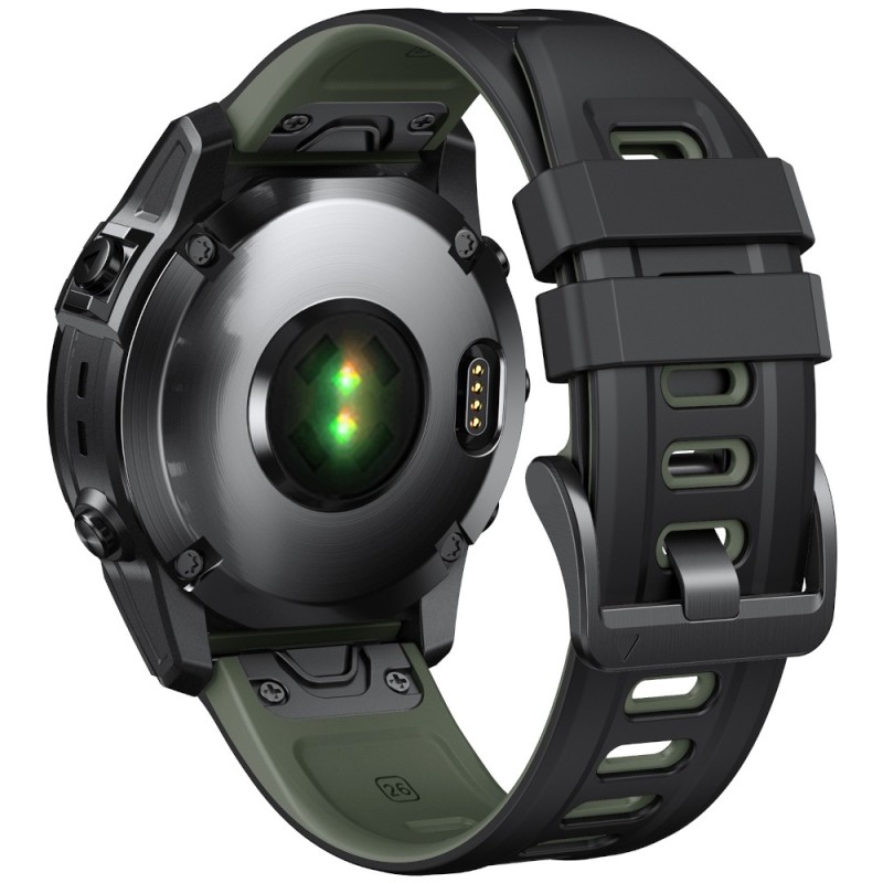 Estuyoya Correa 2 Colores Silicona Garmin Quatix 6X Verde,Negro