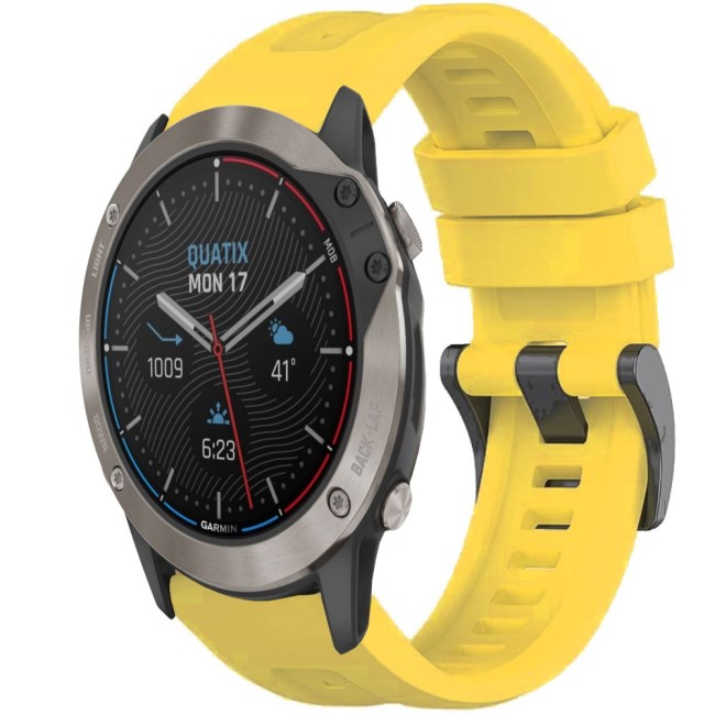 Estuyoya Correa silicona Básica Sport Garmin Quatix 6X Amarillo