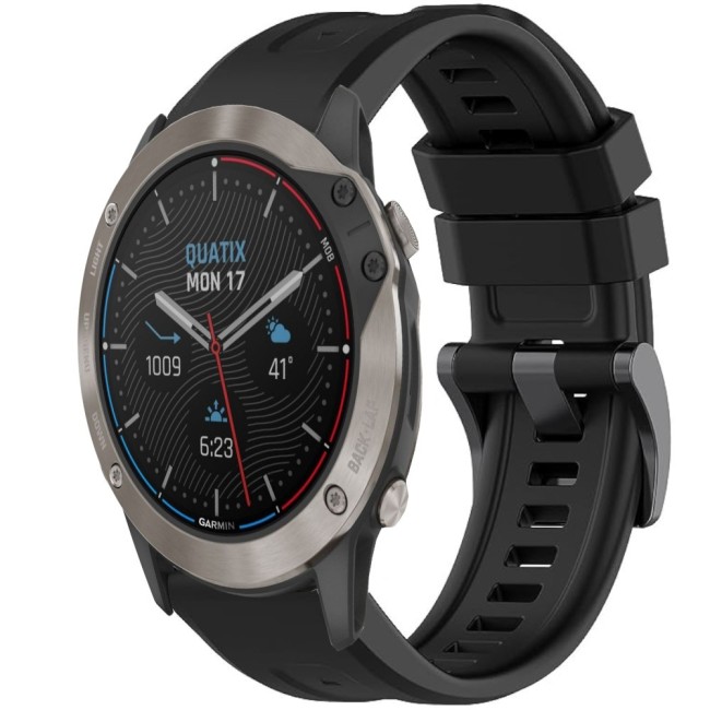 Estuyoya Correa silicona Básica Sport Garmin Quatix 6X Negro