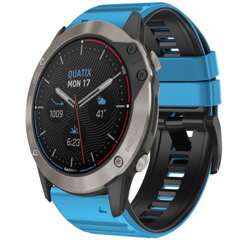 Estuyoya Correa silicona Deporte Garmin Quatix 6X Azul