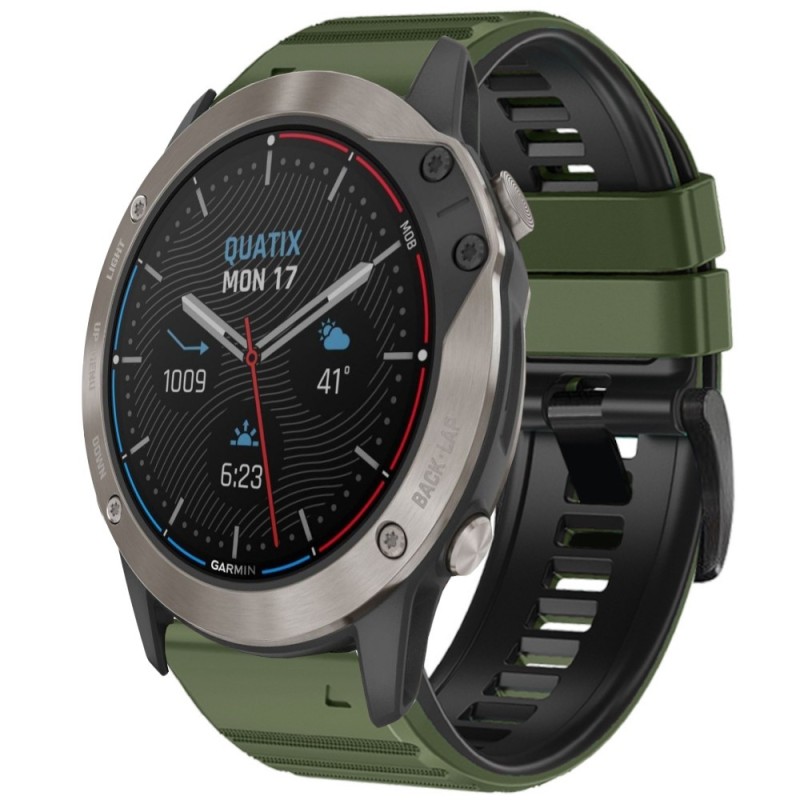 Estuyoya Correa silicona Deporte Garmin Quatix 6X Verde Militar