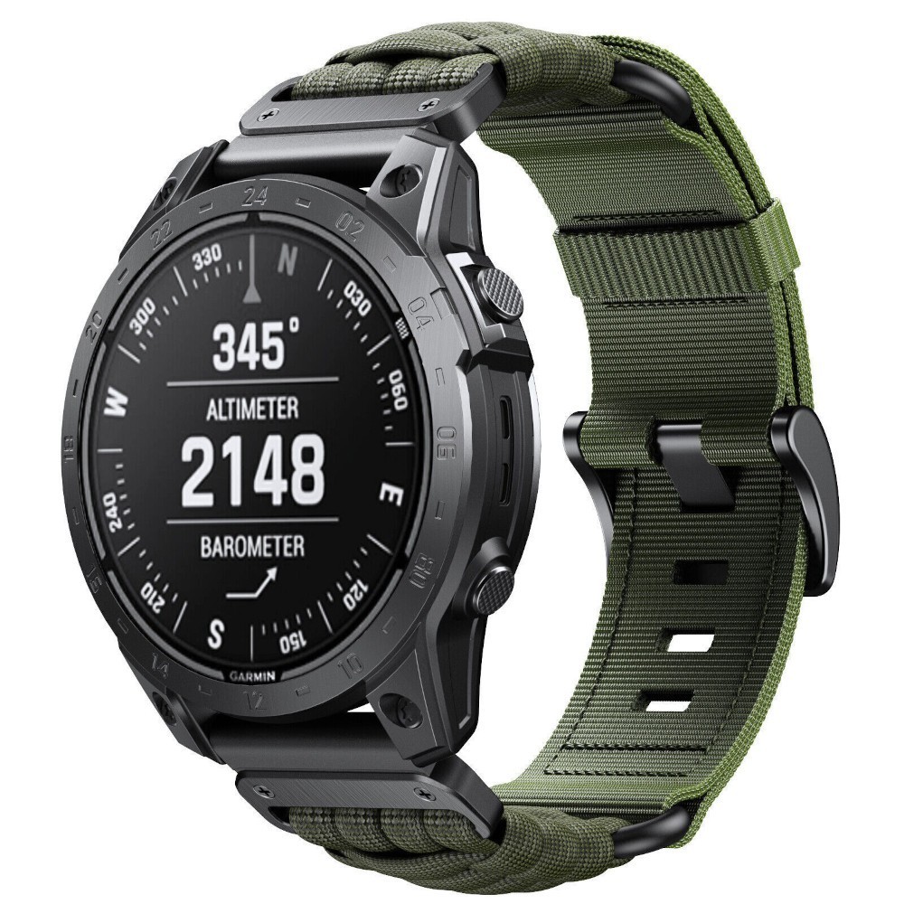 Estuyoya Correa nylon Paracord Garmin Quatix 6X Verde