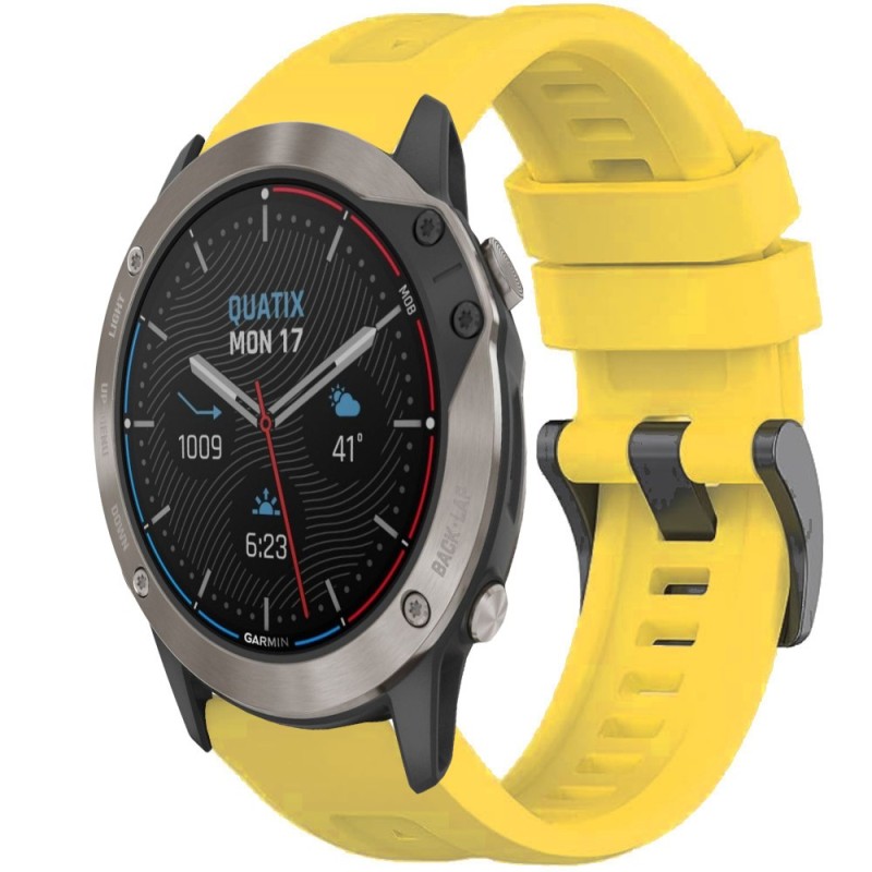 Estuyoya Correa silicona Básica Sport Garmin Quatix 6 Amarillo