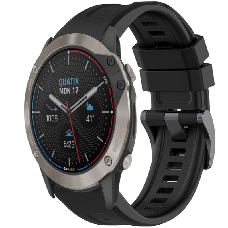 Estuyoya Correa silicona Básica Sport Garmin Quatix 6 Negro