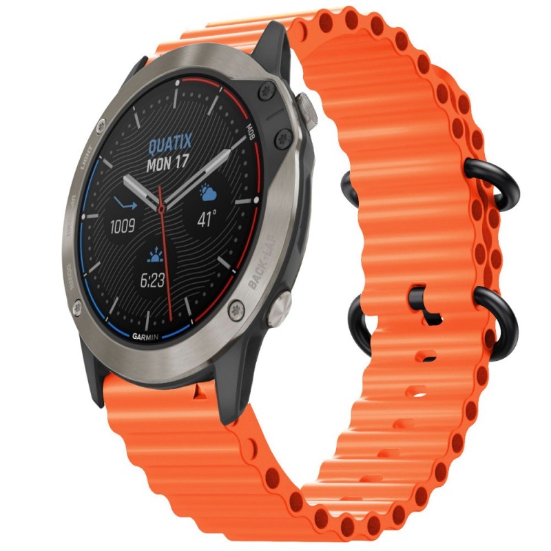 Estuyoya Correa silicona Ocean Garmin Quatix 6 naranja