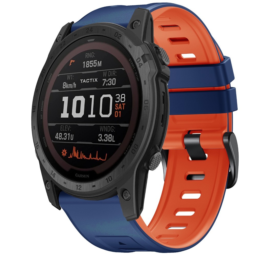 Estuyoya Correa 2 Colores Silicona Garmin Tactix 7 Azul,Naranja