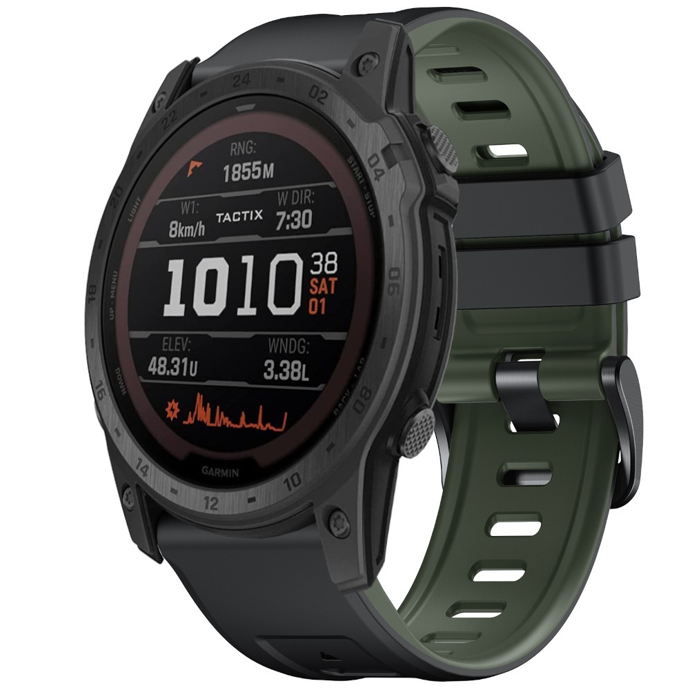 Estuyoya Correa 2 Colores Silicona Garmin Tactix 7 Verde,Negro