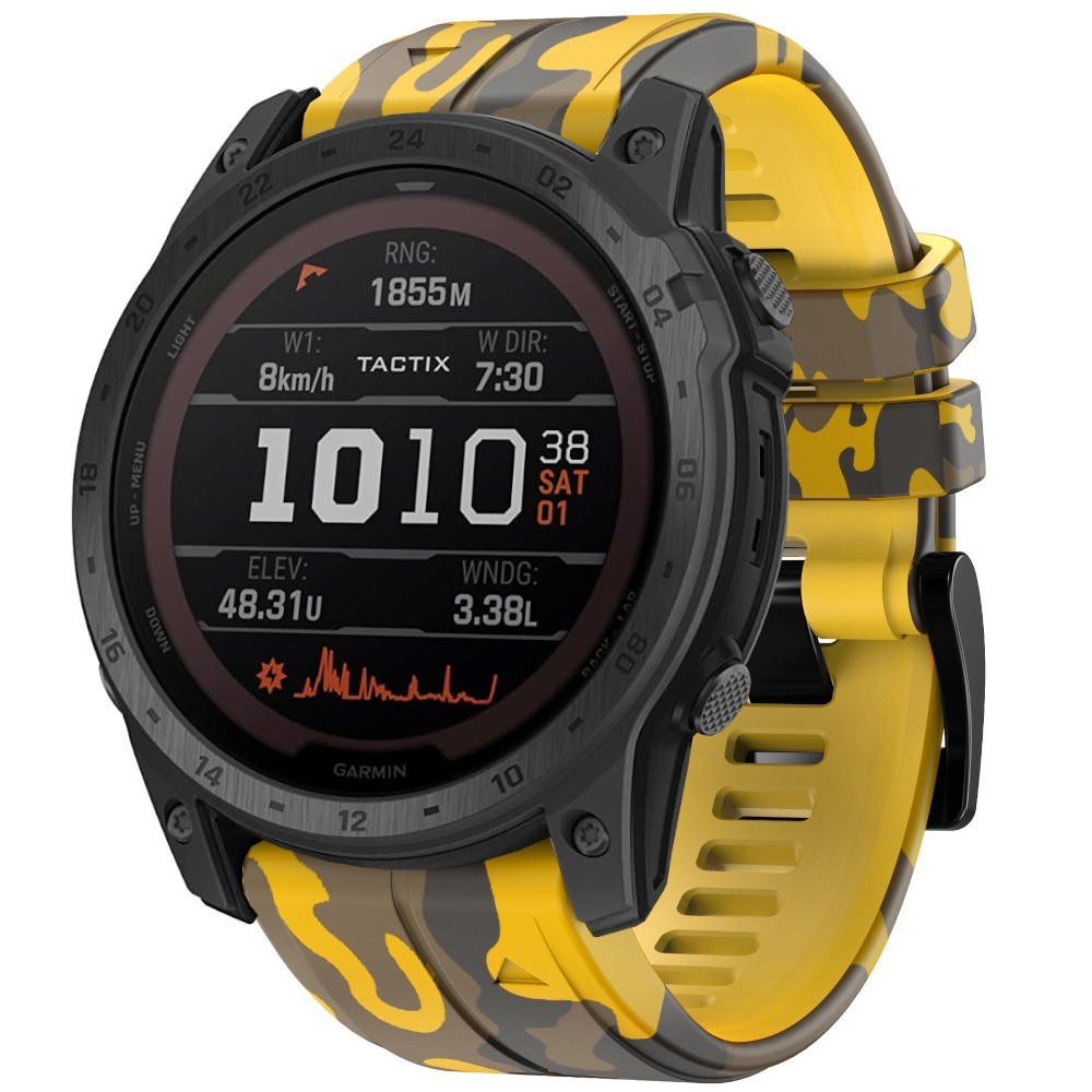 Estuyoya Correa silicona Camuflaje Garmin Tactix 7 Amarillo