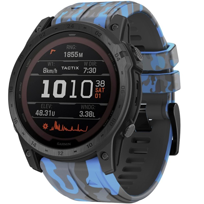 Estuyoya Correa silicona Camuflaje Garmin Tactix 7 Azul