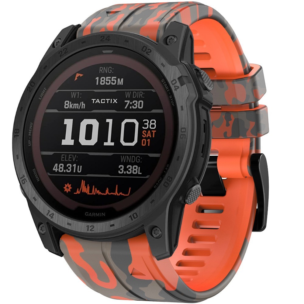 Estuyoya Correa silicona Camuflaje Garmin Tactix 7 Naranja