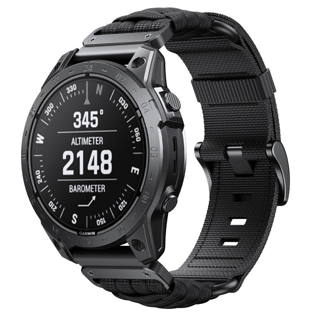 Estuyoya Correa nylon Paracord Garmin Tactix 7 Negro