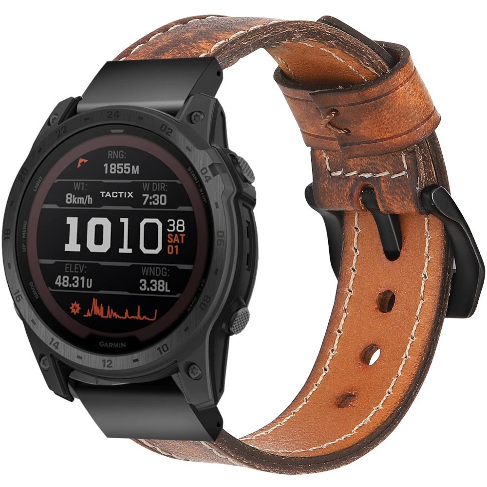 Estuyoya Correa cuero Garmin Tactix 7 hecha a mano marrón (MarSpace)