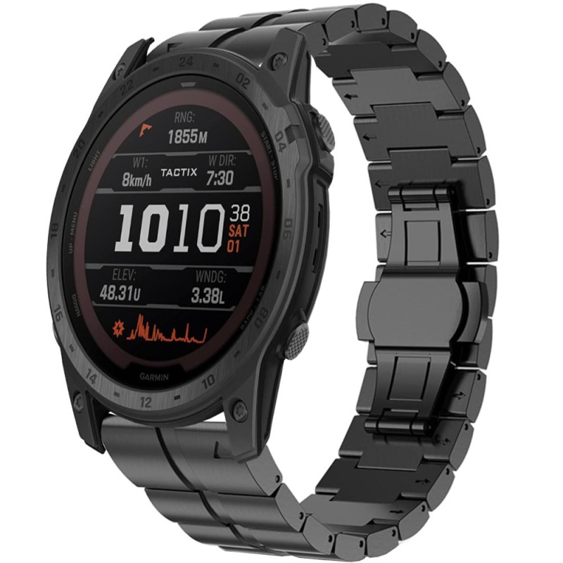 Estuyoya Correa Acero Inoxidable Garmin Tactix 7 Negro