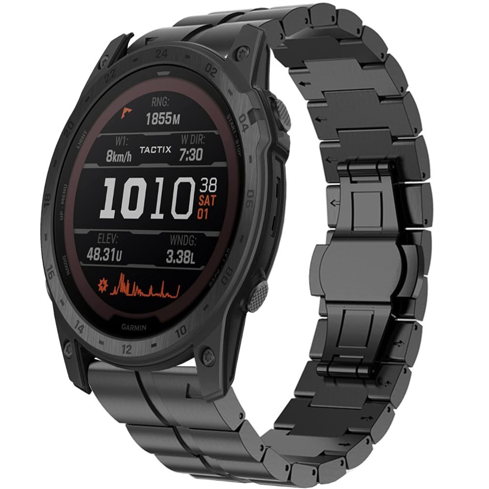 Estuyoya Correa Acero Inoxidable Garmin Tactix 7 Negro